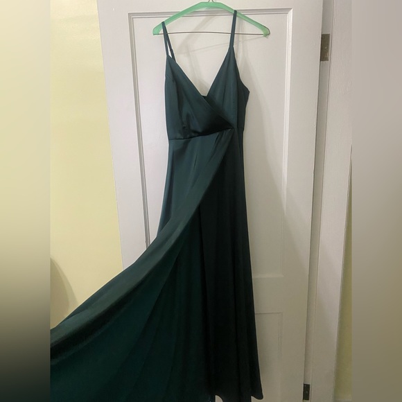 Lulus - Gorgeous silk/satin, a-line maxi dress with side slit - Picture 9 of 11